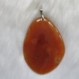 Orange Agate Tear Drop Pendant